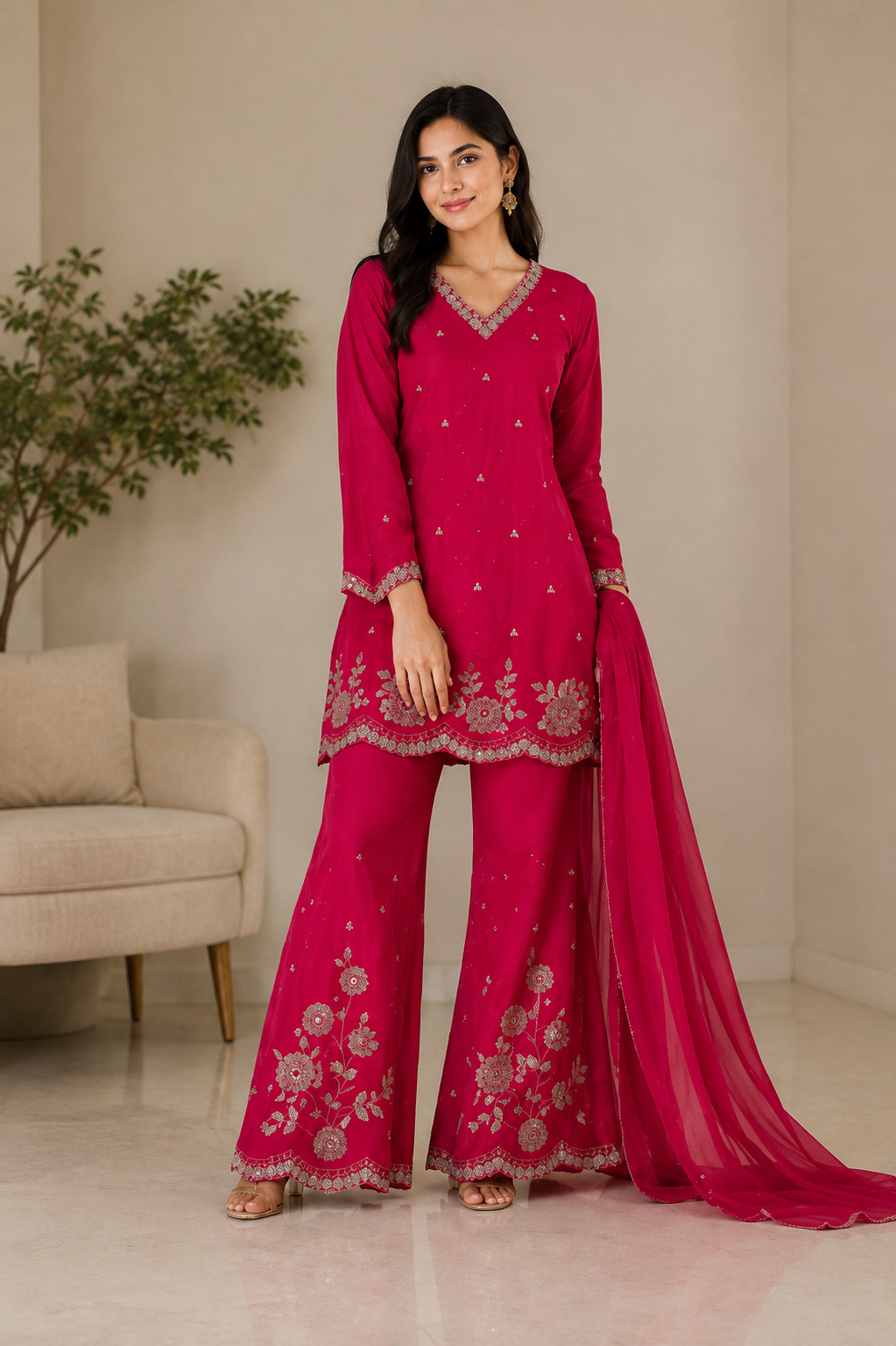 Sharara Suit Embroidery
